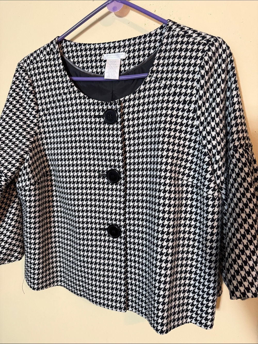 Worthington Black and White Houndstooth Blazer
